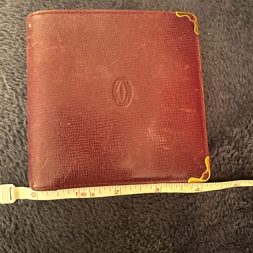 Cartier Bordeaux Leather Bi-Fold Wallet w COA - Picture 2 of 12